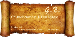 Grundhauser Nikoletta névjegykártya